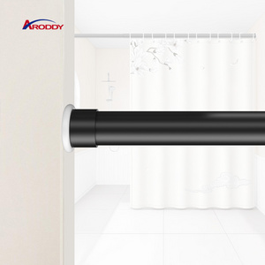 ARODDY Environmentally Friendly 63-82.7" Tension Shower Curtain Rod Extendable Telescopic Rods Shower Curtain Poles