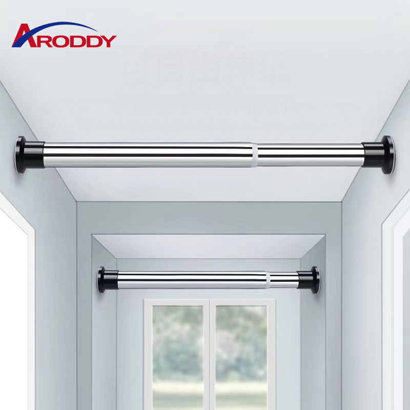 Window Tension Curtain Rods Set  Adjustable Shower Curtain Rod Stainless Steel Traverse Telescopic Curtain Rod