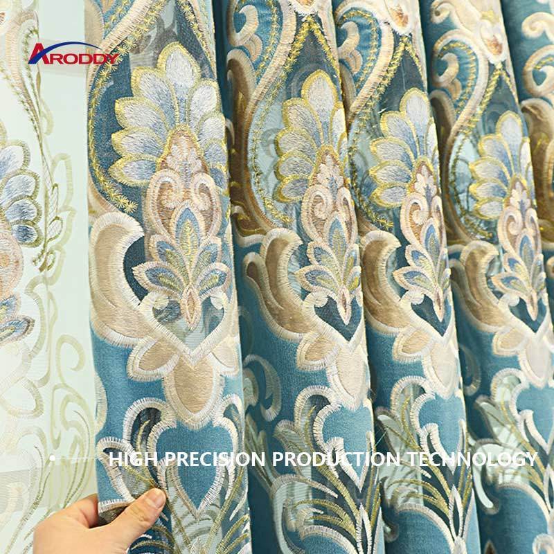 European Style Wholesale Luxury Home Cortina Custom Blackout Luxury Turkish Curtain Embroidery Design Curtains Drapes