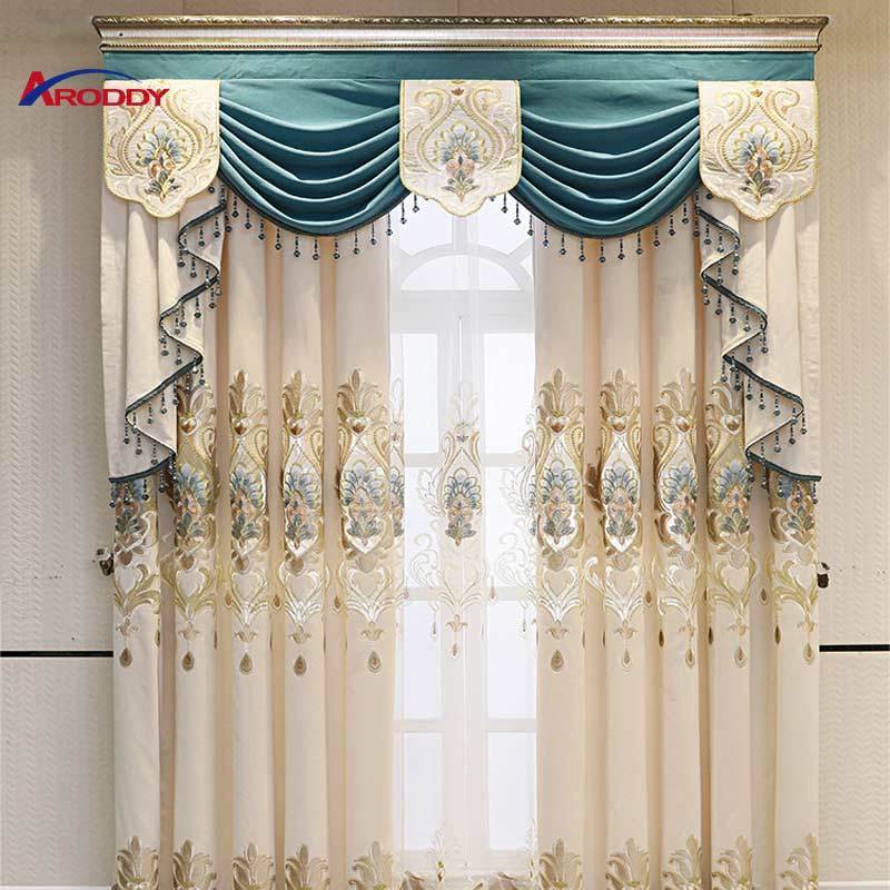 European Style Wholesale Luxury Home Cortina Custom Blackout Luxury Turkish Curtain Embroidery Design Curtains Drapes