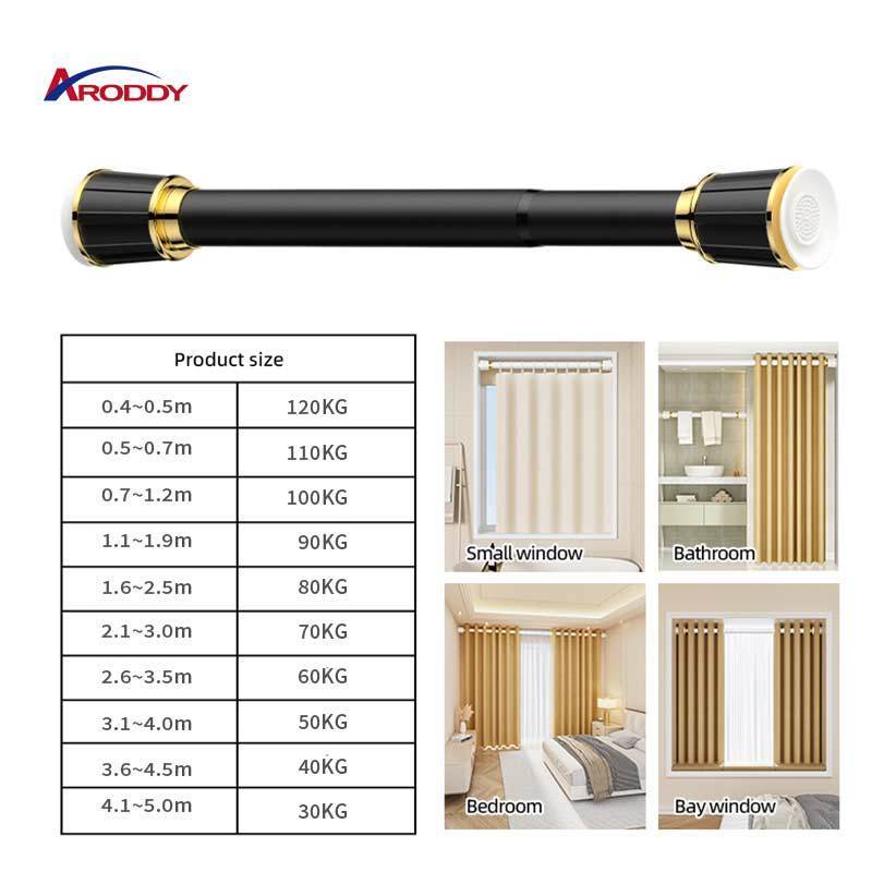 Yarun Metal Iron Adjustable Window Curtain Rod Accessories Poles Shower Curtain Rod For Windows