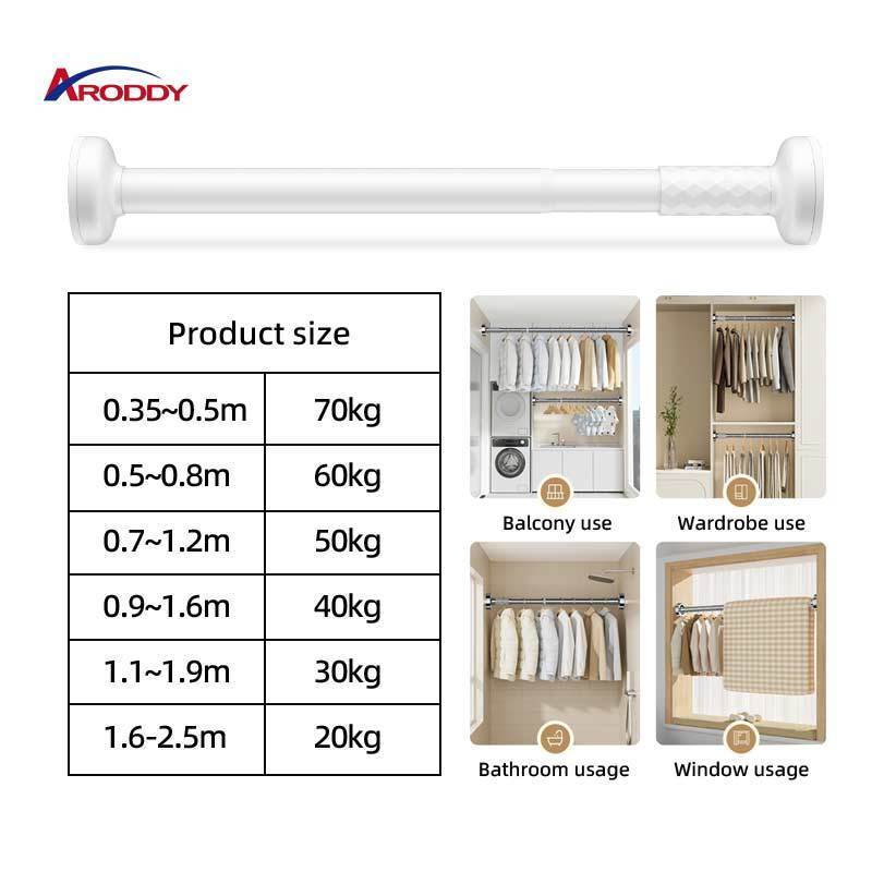 YARUN High Quality Extensible Pole Varied Curtain Rod Finial Curtain Rods Sets Decorative Iron Curtain Rod