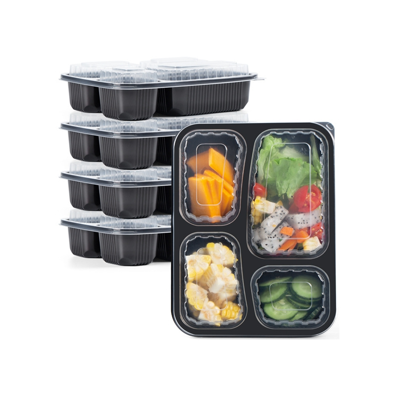 Restaurant Takeaway Bento Lunch Box 1 2 3 4 Compartment Microwave Disposable Togo Meal Prep Containers