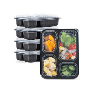 Restaurant Takeaway Bento Lunch Box 1 2 3 4 Compartment Microwave Disposable Togo Meal Prep Containers