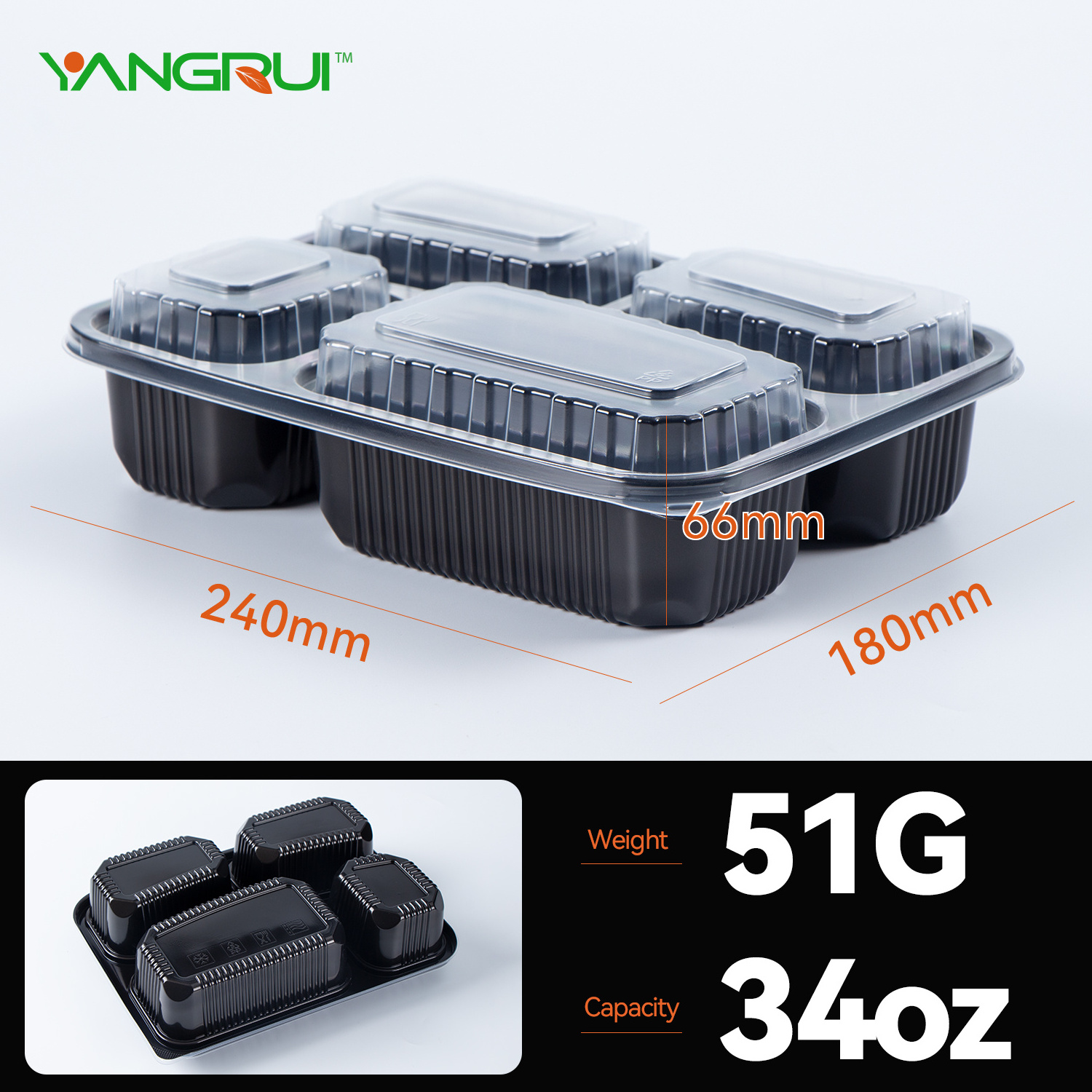 Restaurant Takeaway Bento Lunch Box 1 2 3 4 Compartment Microwave Disposable Togo Meal Prep Containers