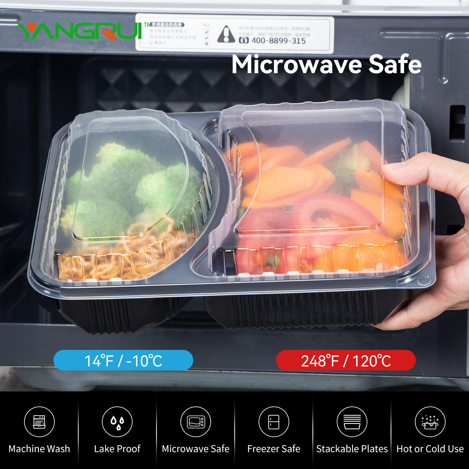 Food Grade Bpa Free Take Away Bento Lunch Box Microwave Safe Reusable Meal Prep Containers