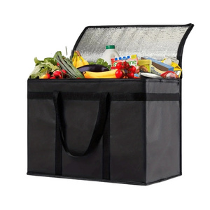 Yirui Reusable Thermal Insulated Cooler Bag Grocery Cool Carry Non Woven Lunch Cooler Bag for Food catering bag