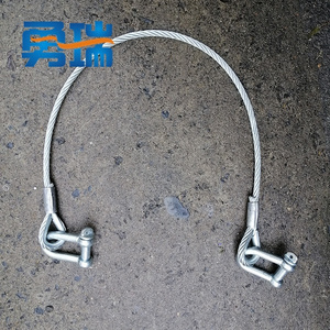 13mm galvanized steel wire rope with shackle rigging cable hoist steel cable flamengo