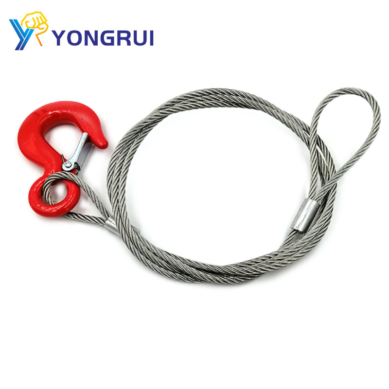 Retractable cable 8mm stainless steel Coiled Tow Bar Safety coiled lanyards