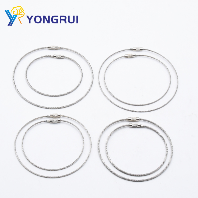 Yongrui Locking Cable Rope Stainless Steel Wire Keychain Wire Cable Key Ring