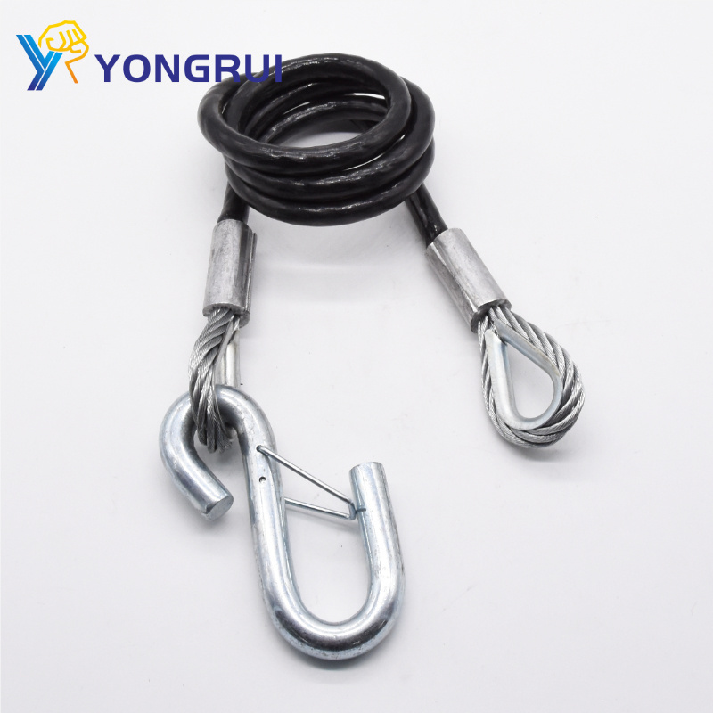 High-Quality Coiled Tow Bar Safety Breakaway  Switch Trailer Brake Cable