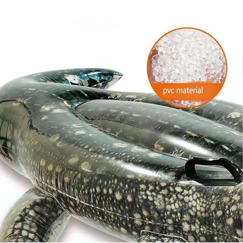 YongRong factory Toy crocodile ride pool seaside pvc floating row with handle water inflatable ride