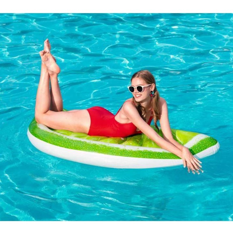 YongRong factory Green lemon floating row tropical fruit floating row pool fun floating board surfboard water inflatable bed