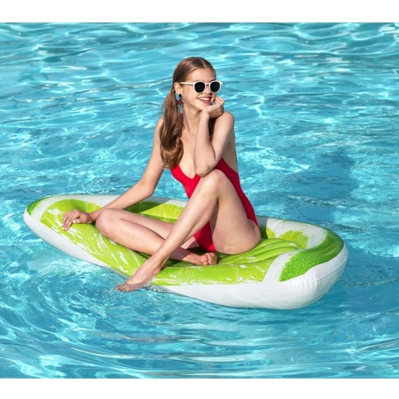 YongRong factory Green lemon floating row tropical fruit floating row pool fun floating board surfboard water inflatable bed