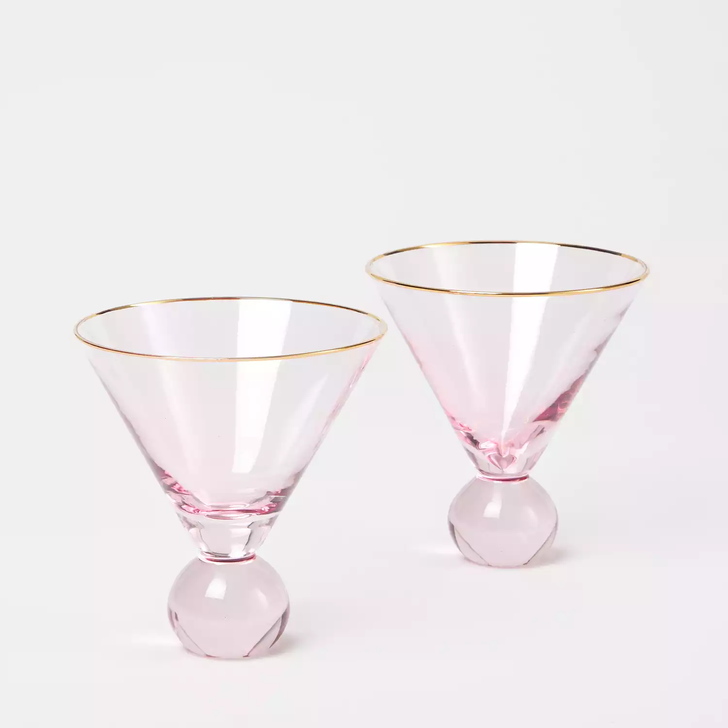 Pink Stemless Ball Martini Glass