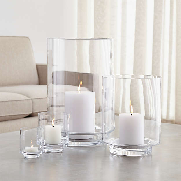 Large Glass Hurricane Candle Holder