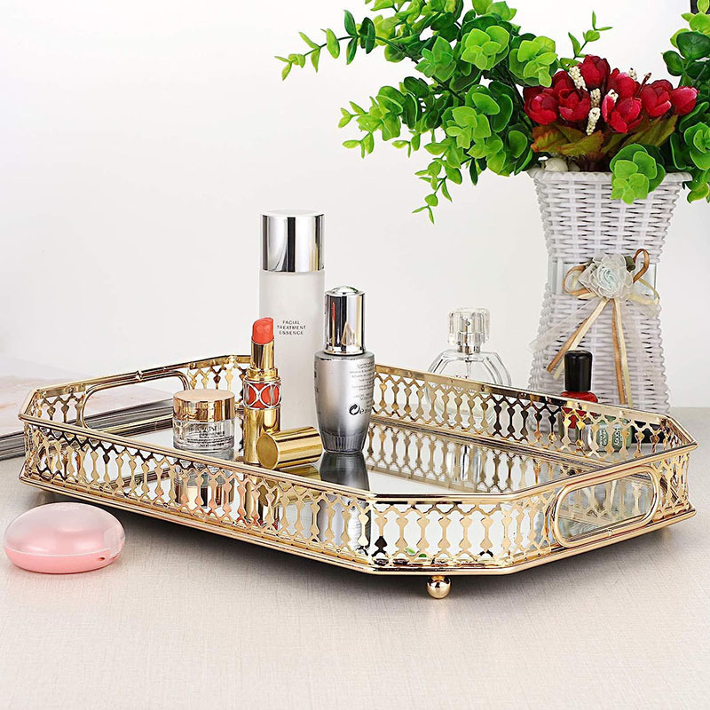 European Style Gold Carved Stainless Steel Fruit Tray for Desserts Hotels Cafes and Restaurants