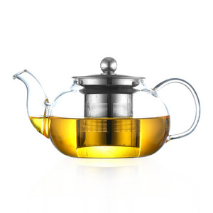 Borosilicate Glass Tea Kettle with Stainless Steel Filter: Heat Resistant and Perfect for Brewing Tea