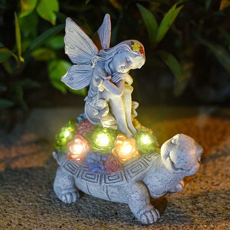 Solar Lights Angel Shape Outdoor Lights Resin Crafts