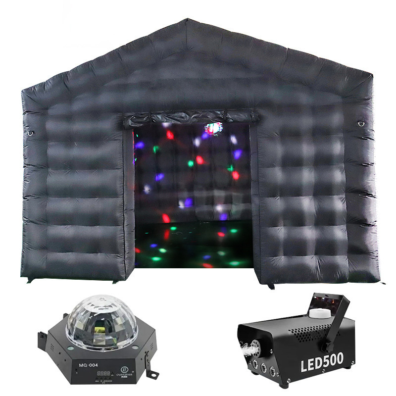 Portable LED Disco Lighting Mobile Bar Club Tent Inflatable Cube Party Tent Inflatable Nightclub