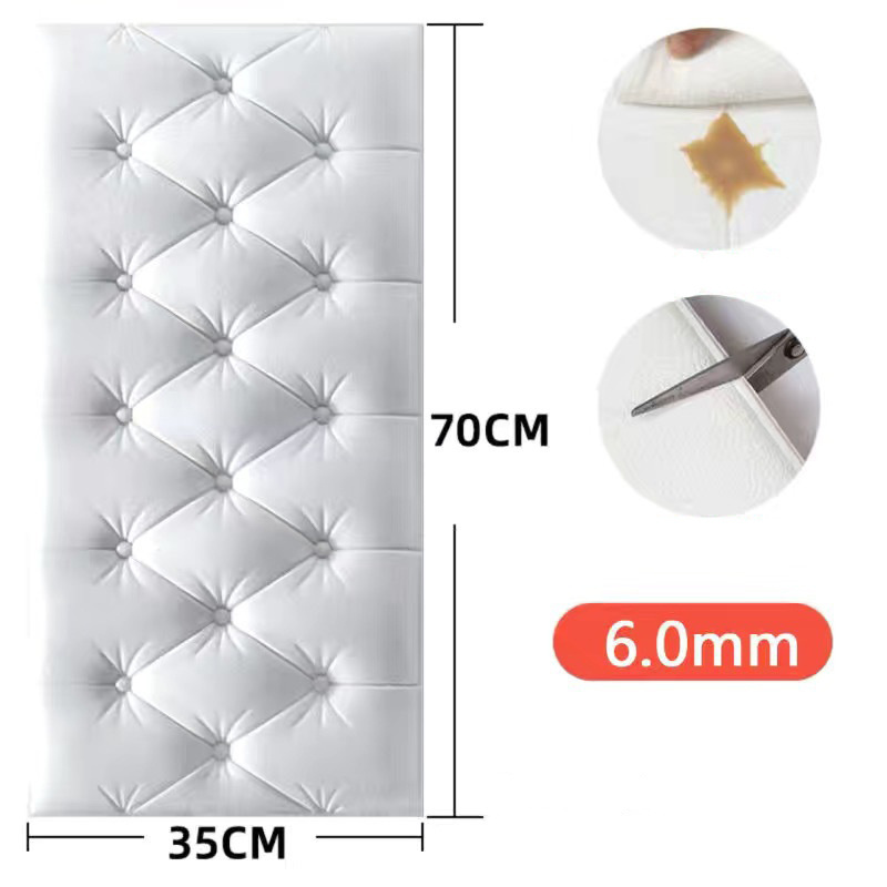 3D Stereoscopic Self-Adhesive Wall Stickers: Waterproof, Anti-Collision, and Stain-Resistant Headboard for Tatami Soft Pack