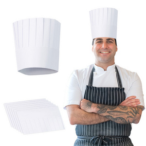 Eco-Friendly White Paper Bowler Chef Hat round Kitchenware Disposal Supplies for Hotels and Restaurants for Parties