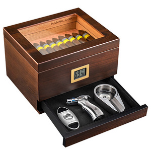 Cigar Humidor Cedar Wood Multilayer Drawer Type High-capacity Cigar Tools Set