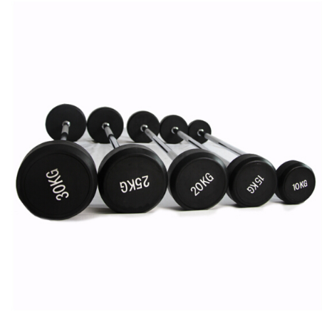 China Manufacture Wholesale Custom Fitness Equipment Different Weight Fixed Straight Curl Rubber Barbell