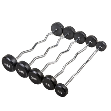 China Manufacture Wholesale Custom Fitness Equipment Different Weight Fixed Straight Curl Rubber Barbell