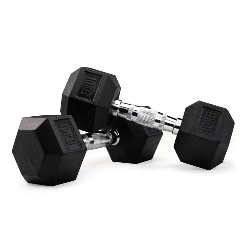 25 lbs 40kg Pounds 10kg Dumbbells Set Rubber Encased Hex Dumbbells With Racks