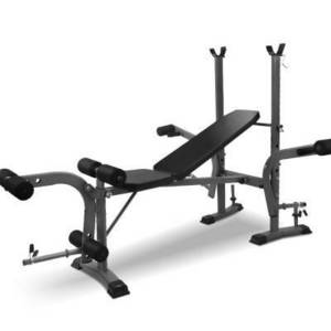 Adjustable Multifunction Weight Bench with Weights and Bar Set Dumbbell Press Home Gym Free Weight Equipment Squat Rack