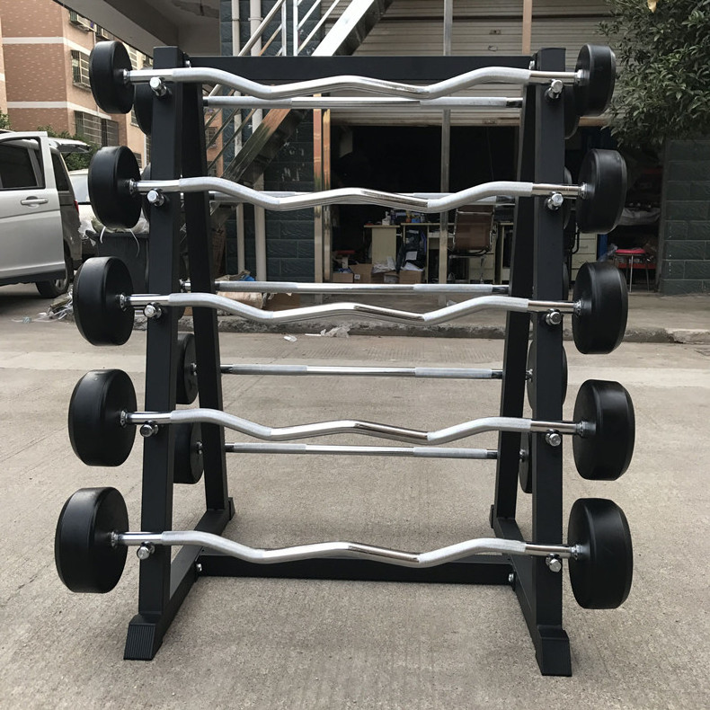 China Manufacture Wholesale Custom Fitness Equipment Different Weight Fixed Straight Curl Rubber Barbell