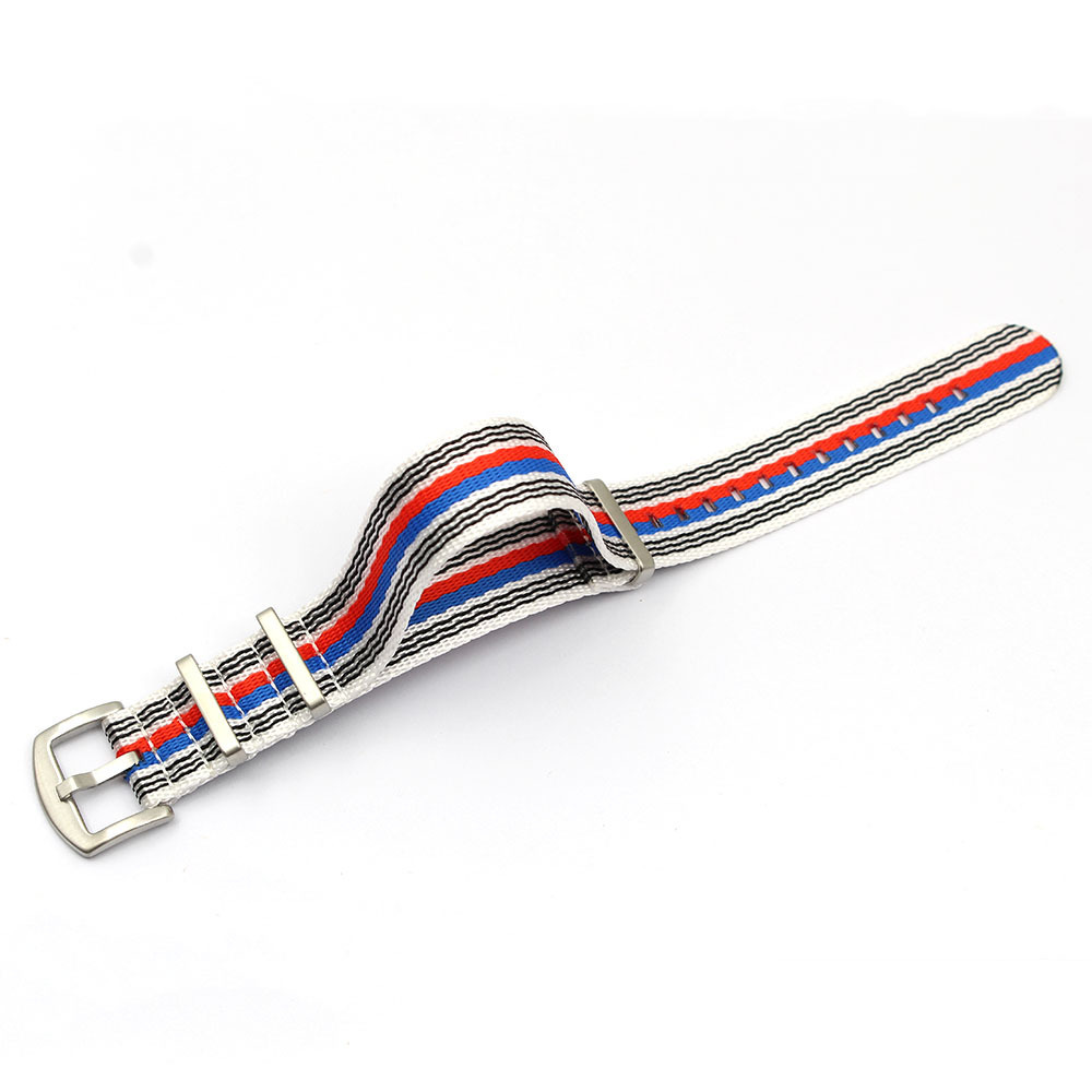 American flag Color Black White Blue Red High Quality One Piece Watchstrap 20mm 22mm Seat Belt Nylon Watch Band