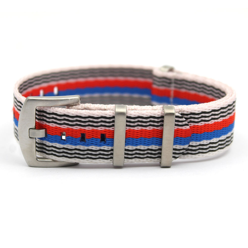 American flag Color Black White Blue Red High Quality One Piece Watchstrap 20mm 22mm Seat Belt Nylon Watch Band