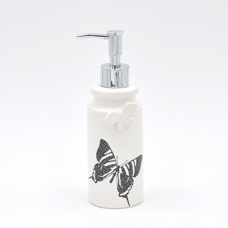 Factory personalized 4pcs ceramic butterfly bathroom set cute decor