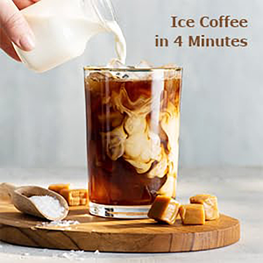 Instant single serve hot ice coffee machine maker electric chiller tumbler cold brew iced drip coffee maker