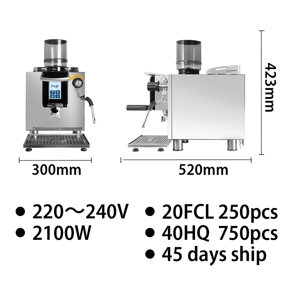 Ysele Lever Ce Gs Rohs Fully Automatic Comacial Espresso Latte Coffee Machine Commercial With Grinder Milling