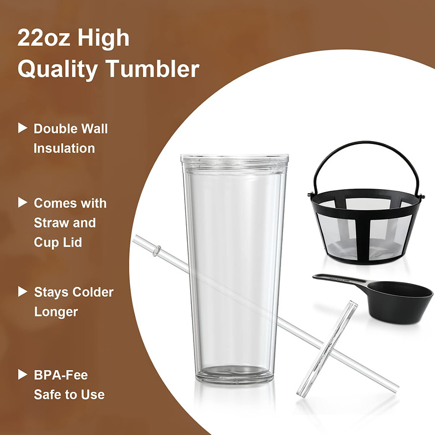 Instant single serve hot ice coffee machine maker electric chiller tumbler cold brew iced drip coffee maker