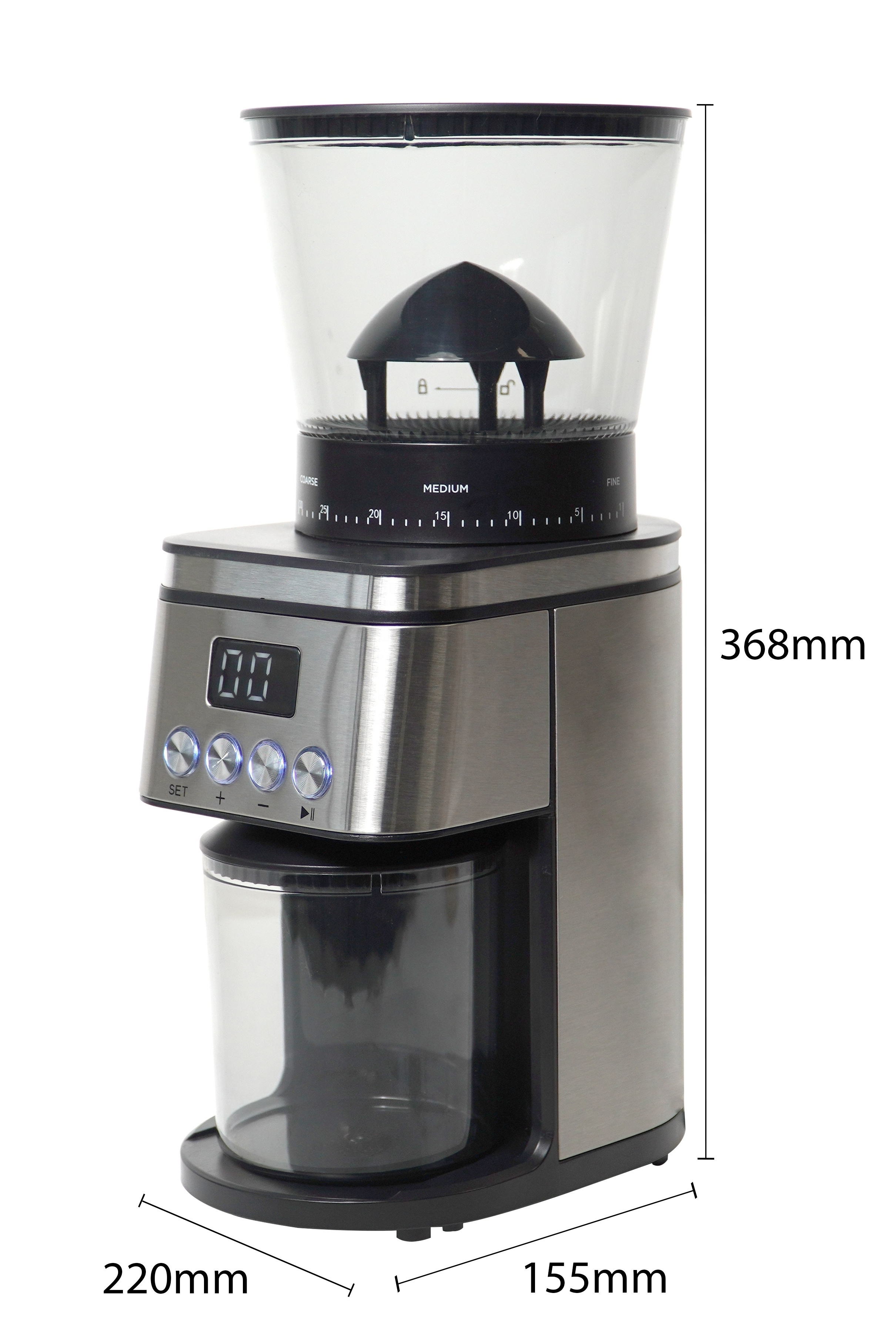 Automatic Professional Large Commercial Digital Electric Espresso Steel Burr Coffee Bean Machine Coffee Grinder