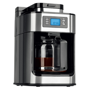 hot sell 1.25L LCD display programmable timer function automatic bean grinder coffee maker