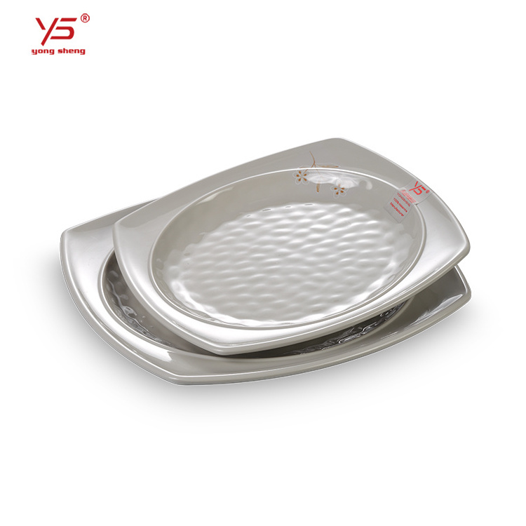 OEM welcome hot pot tableware 100% melamine dinner plates for catering