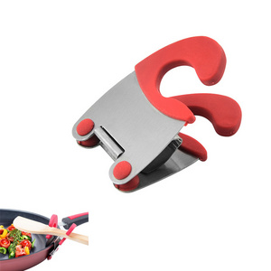 New kitchen heat resistant stainless steel silicone pot spoon clip spoon rest