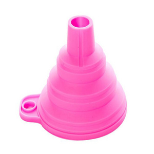 Wholesale silicone rubber mini kitchen collapsible folding funnel for oil Liquid silicone foldable funnel