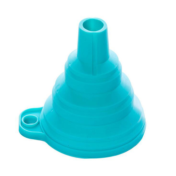 Wholesale silicone rubber mini kitchen collapsible folding funnel for oil Liquid silicone foldable funnel