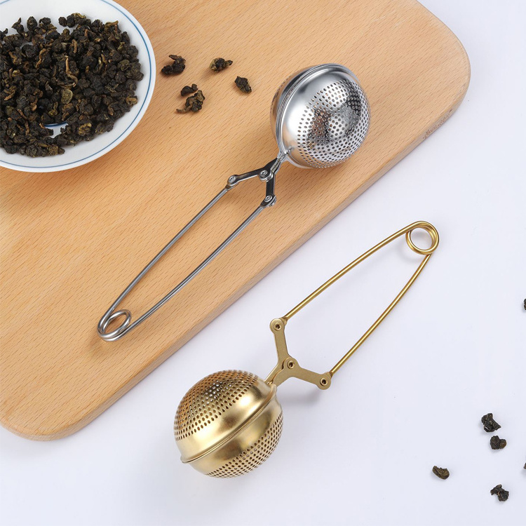 Hot selling reusable tea accessories stainless steel tea strainer long handle tea spoon strainer