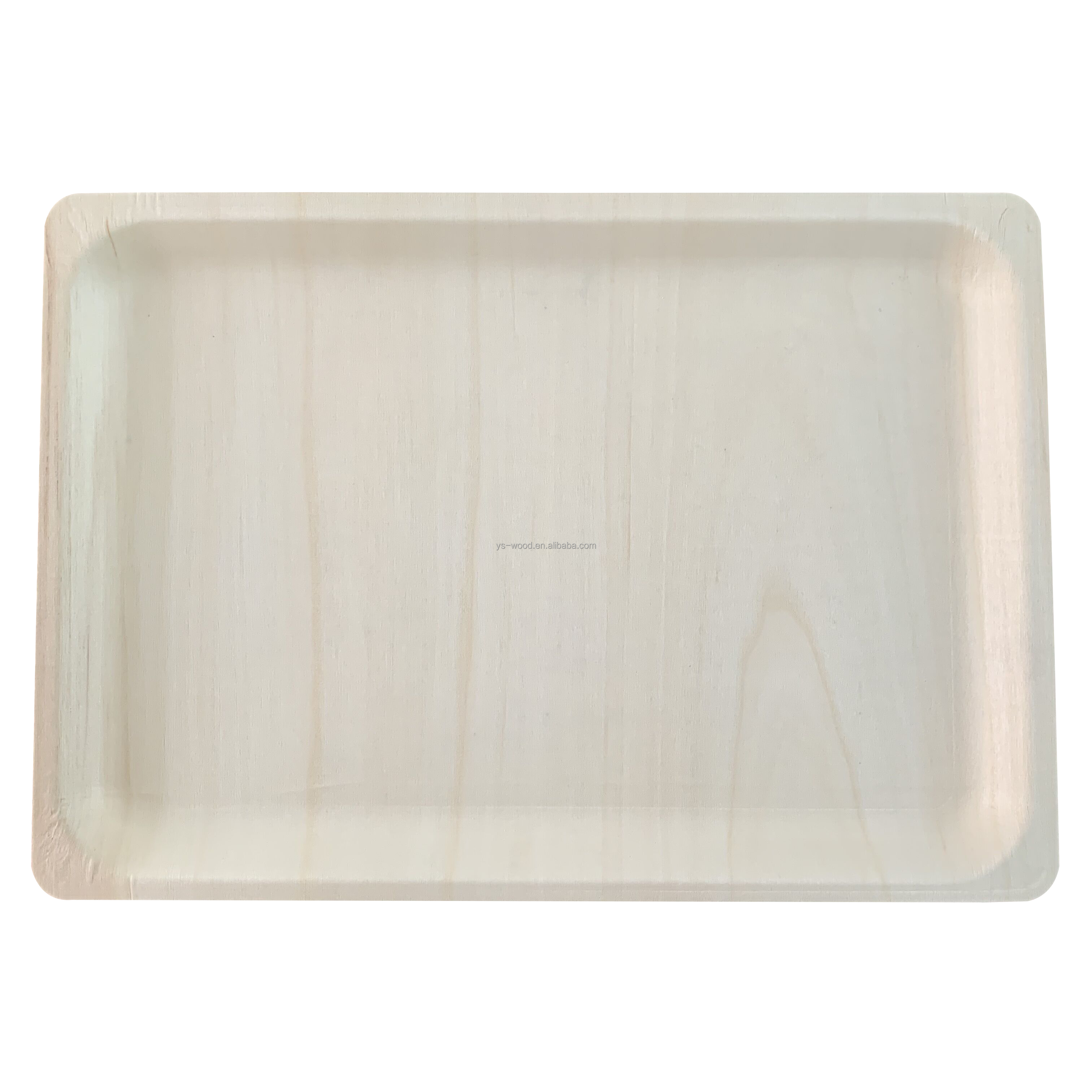 400MM Wood Rectangular Plate 16 inch Wood Tray Disposable Wood Tableware Wholesale Large Capacity For Business and Party