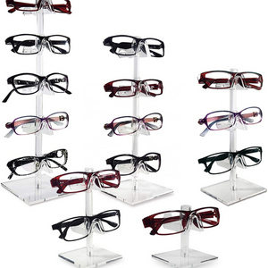 Rectangular Acrylic Floor Standing Eyeglasses and Sunglasses Display Stand Rack Holder for Advertising and Home Use