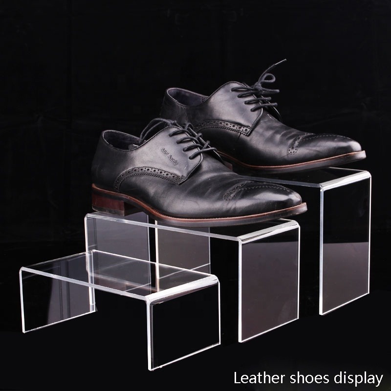 Custom Model Acrylic Shoe Riser Stand Plexiglass Shoe Display for Storage Show and Decorative Use in Shoe Stores