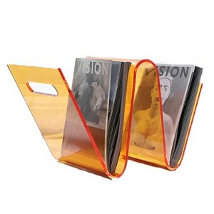 Portable Acrylic W Shape Hot Bending Book Display Stand Creative Decorative Storage Shelf for Book Display Racks