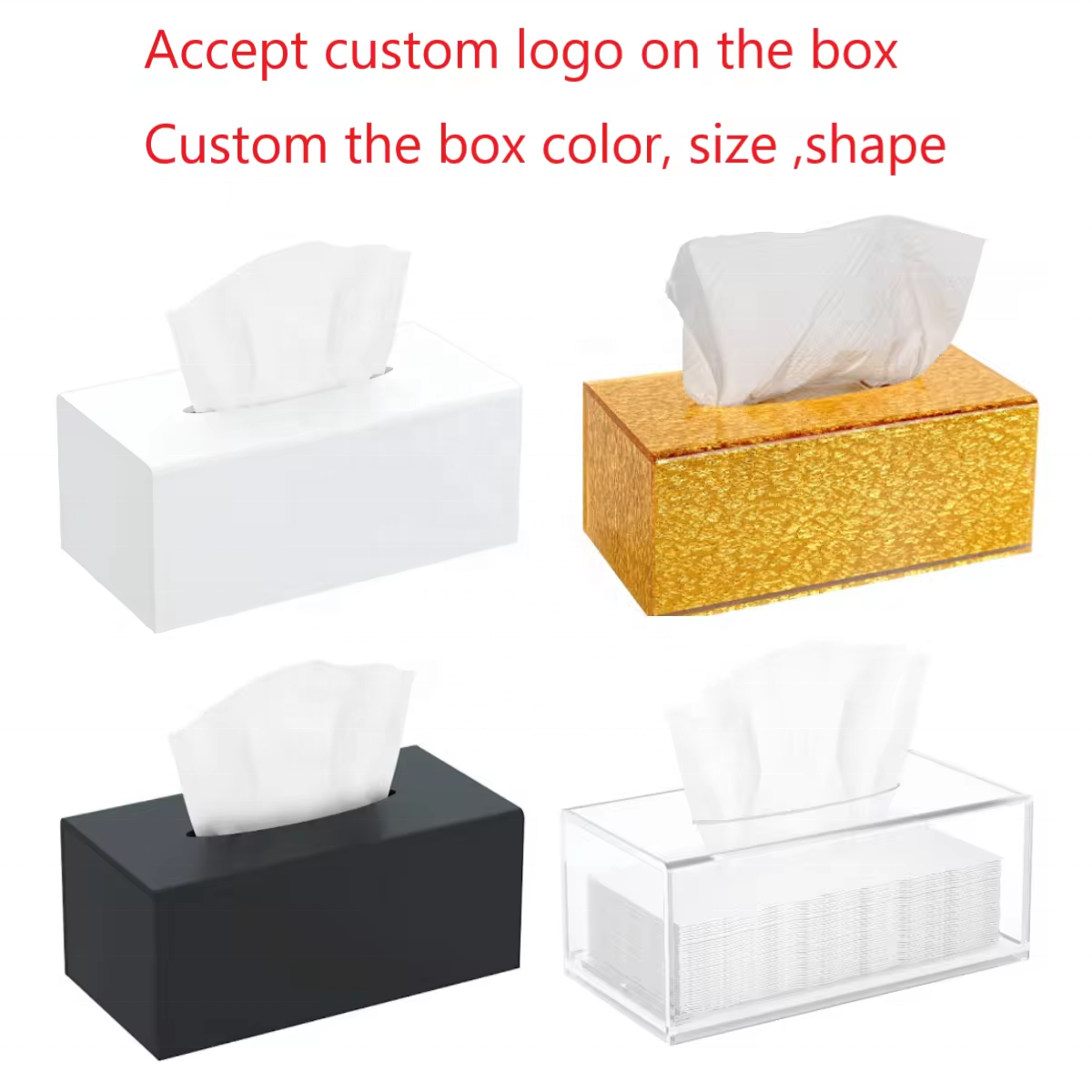 Acrylic Tissue Box Holder Facial Tissue Dispenser Box Case Tissue box